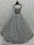 Attractive Light Blue Silk Bridesmaid Lehenga Choli With Dupatta - Zeel Clothing