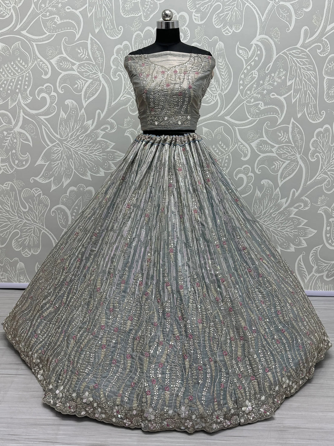 Attractive Light Blue Silk Bridesmaid Lehenga Choli With Dupatta - Zeel Clothing
