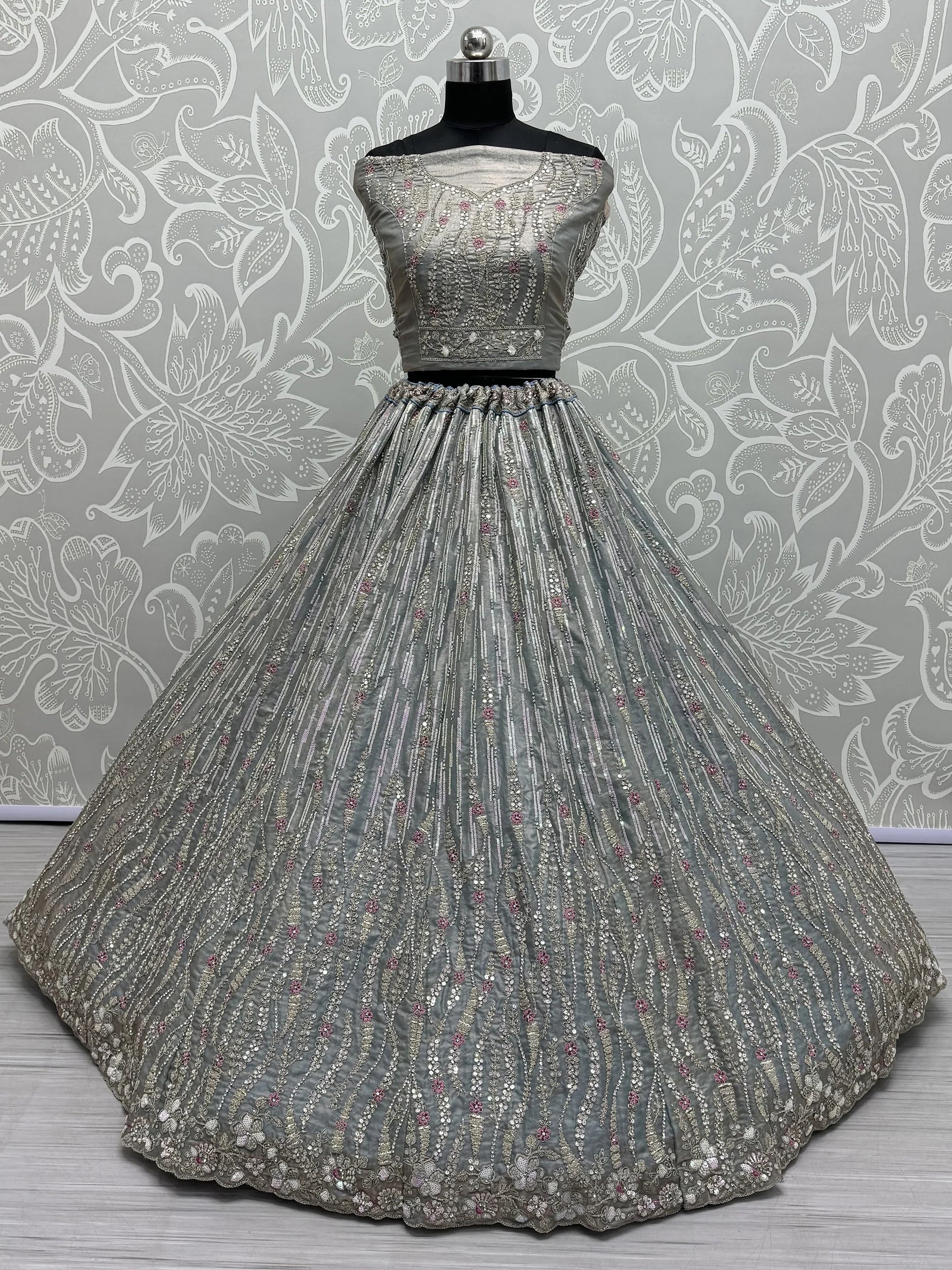 Attractive Light Blue Silk Bridesmaid Lehenga Choli With Dupatta - Zeel Clothing