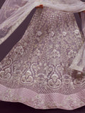 Attractive Lilac Embroidered Soft Net Wedding Wear Lehenga Choli - Zeel Clothing