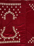 Attractive Maroon Embroidery Velvet Bridal Lehenga Choli With Dupatta - Zeel Clothing