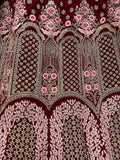 Attractive Maroon Embroidery Velvet Bridal Lehenga Choli With Dupatta - Zeel Clothing