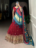 Attractive Maroon Thread Work Georgette Wedding Wear Lehenga Choli - Zeel Clothing