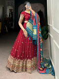 Attractive Maroon Thread Work Georgette Wedding Wear Lehenga Choli - Zeel Clothing