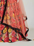 Attractive Multi-Color Floral Print Silk Events Wear Lehenga Choli - Zeel Clothing