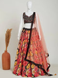 Attractive Multi-Color Floral Print Silk Events Wear Lehenga Choli - Zeel Clothing