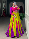 Attractive Multi-Color Mirror Work Rayon Navratri Lehenga Choli - Zeel Clothing