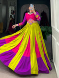 Attractive Multi-Color Mirror Work Rayon Navratri Lehenga Choli - Zeel Clothing