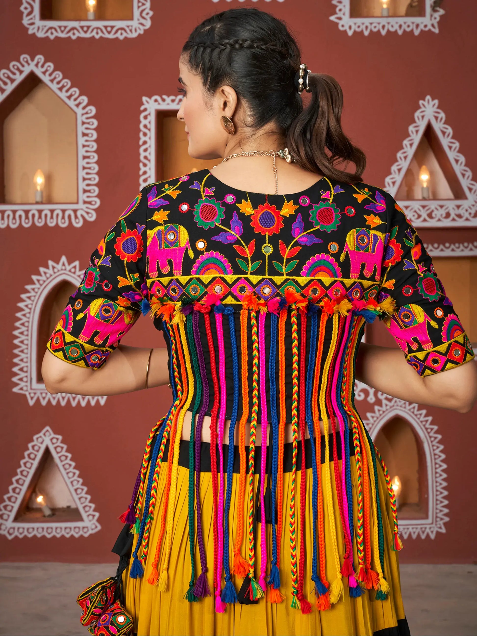 Attractive Multi-Color Navratri Lehenga Choli With Designer Jacket - Zeel Clothing