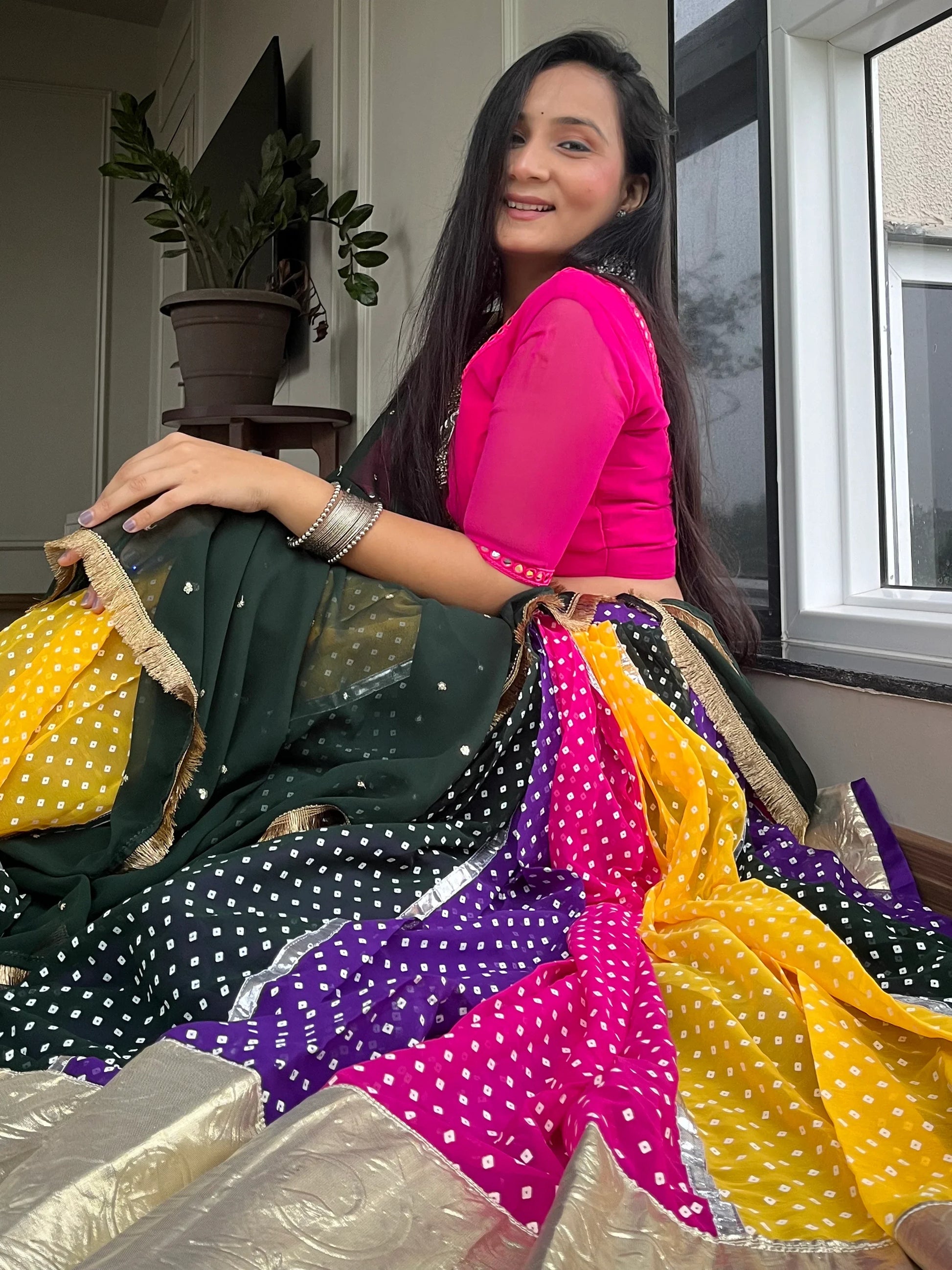 Attractive Multi-Color Printed Georgette Navratri Wear Lehenga Choli - Zeel Clothing