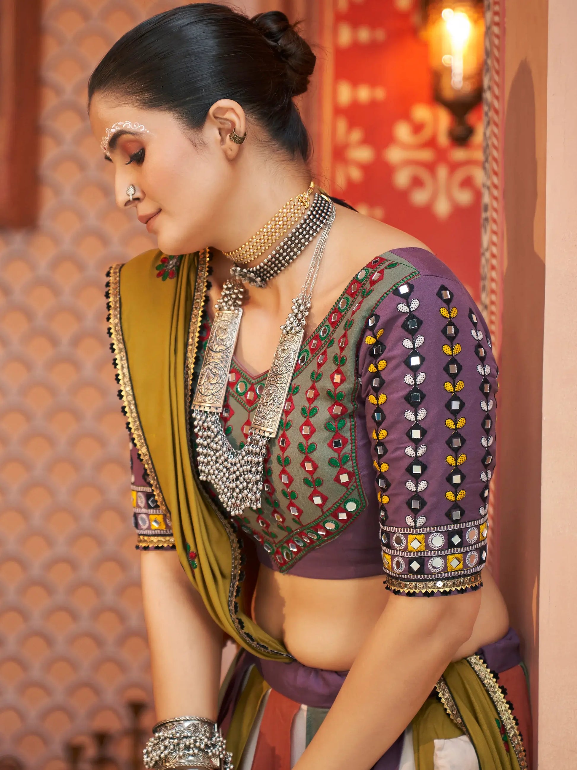 Attractive Multi-Color Rayon Navratri Lehenga Choli With Dupatta - Zeel Clothing
