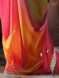 Attractive Multi-Color Sequins Organza Wedding Saree With Blouse - Zeel Clothing