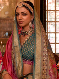 Attractive Multi-Color Woven Rajwadi Silk Lehenga Choli With Dupatta - Zeel Clothing
