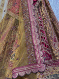 Attractive Mustard Embroidered Velvet Bridal Wear Lehenga Choli - Zeel Clothing