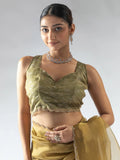 Attractive Mustard Yellow Border Work Organza Event Wear Pre-Stitched Saree - Zeel Clothing