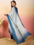 Attractive Navy Blue Embroidered Silk Traditional Pant Suit - Zeel Clothing