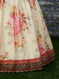 Attractive Off White Floral Printed Organza Wedding Wear Lehenga Choli - Zeel Clothing