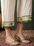 Attractive Olive Green Embroidered Silk Festival Wear Pant Suit - Zeel Clothing