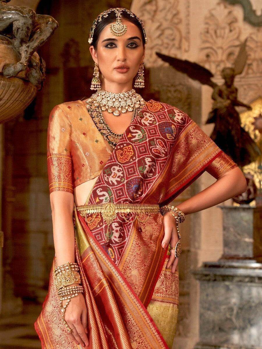Attractive Pastel Green Zari Weaving Silk Saree With Blouse - Zeel Clothing