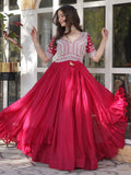 Attractive Pink Beads Work Designer Readymade Lehenga With Kurti - Zeel Clothing