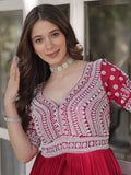 Attractive Pink Beads Work Designer Readymade Lehenga With Kurti - Zeel Clothing