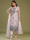 Attractive Pink Net Embroidered Designer Salwar Suit With Dupatta - Zeel Clothing