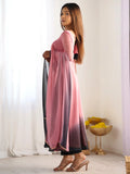 Attractive Pink Organza Silk Casual Wear Anarkali Suit With Dupatta - Zeel Clothing