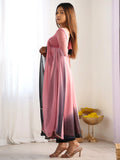 Attractive Pink Organza Silk Casual Wear Anarkali Suit With Dupatta - Zeel Clothing