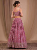 Attractive Pink Sequins Georgette Engagement Wear Lehenga Choli - Zeel Clothing