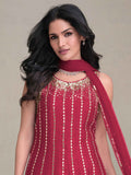 Attractive Pink Sequins Silk Designer Dhoti Suit With Dupatta - Zeel Clothing