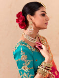 Attractive Pink Thread Embroidered Viscose Wedding Wear Saree - Zeel Clothing