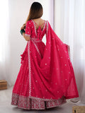 Attractive Pink Thread Work Silk Festival Wear Lehenga Choli - Zeel Clothing