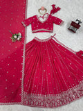 Attractive Pink Thread Work Silk Festival Wear Lehenga Choli - Zeel Clothing