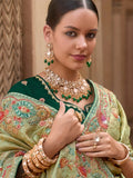Attractive Pista Green Sequins Silk Festival Wear Saree With Blouse - Zeel Clothing