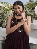 Attractive Purple Embroidered Georgette Event Wear Salwar Kameez - Zeel Clothing