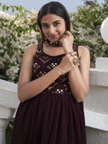 Attractive Purple Embroidered Georgette Event Wear Salwar Kameez - Zeel Clothing