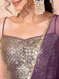 Attractive Purple Georgette Events Party Wear Lehenga Choli With Dupatta - Zeel Clothing