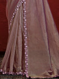 Attractive Purple Lace Work Banarasi Silk Reception Wear Saree - Zeel Clothing