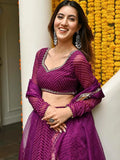 Attractive Purple Leheriya Printed Georgette Festive Wear Lehenga Choli - Zeel Clothing