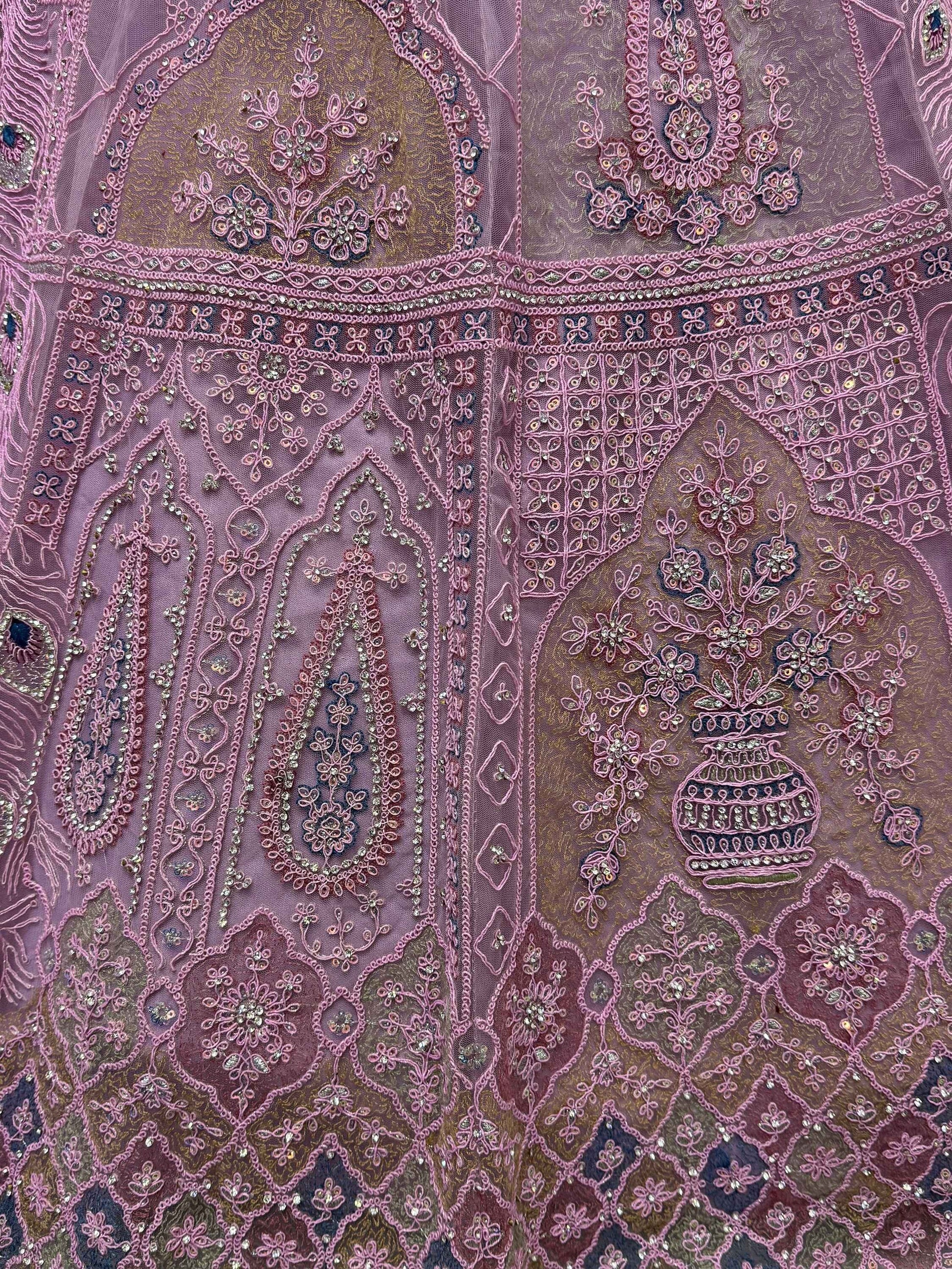 Attractive Purple Multi-Thread Work Net Designer Lehenga Choli - Zeel Clothing