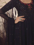 Attractive Purple Sequins Georgette Ready-Made Palazzo Suit - Zeel Clothing