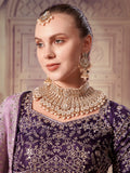 Attractive Purple Sequins Silk Wedding Lehenga Choli With Dupatta - Zeel Clothing