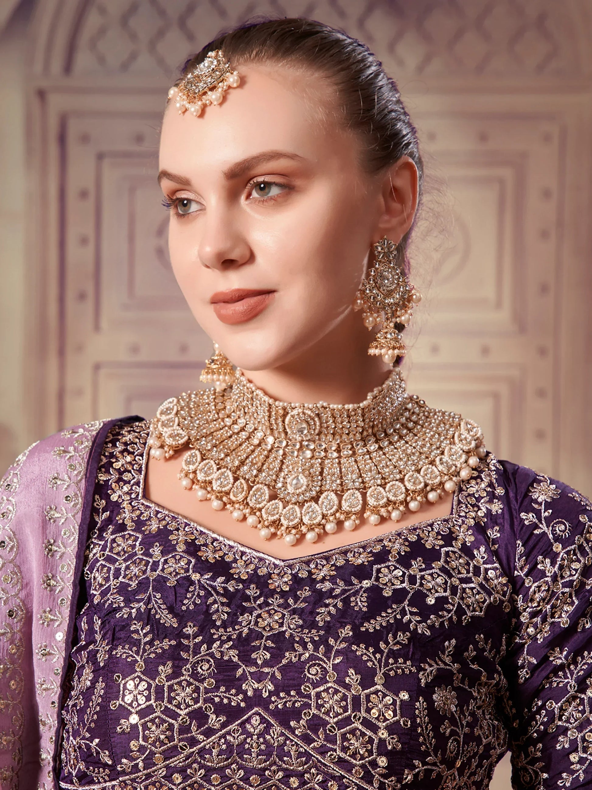 Attractive Purple Sequins Silk Wedding Lehenga Choli With Dupatta - Zeel Clothing