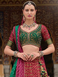 Attractive Red Bandhani Print Silk Wedding Wear Lehenga Choli - Zeel Clothing