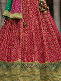 Attractive Red Bandhani Print Silk Wedding Wear Lehenga Choli - Zeel Clothing