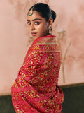 Attractive Red Weaving Work Silk Bridal Wear Saree With Blouse