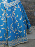 Attractive Royal Blue Thread Embroidery Art Silk Wedding Lehenga Choli - Zeel Clothing