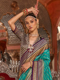 Attractive Sea Green Zari Weaving Silk Traditional Saree With Blouse - Zeel Clothing