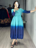 Attractive Sky-Blue Chikankari Cotton Party Wear Dress - Zeel Clothing