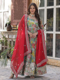 Attractive Sky-Blue Floral Printed Silk Party Wear Gown With Dupatta - Zeel Clothing